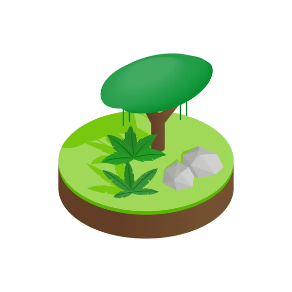 Tropical forest isometric 3d icon — Stock Vector