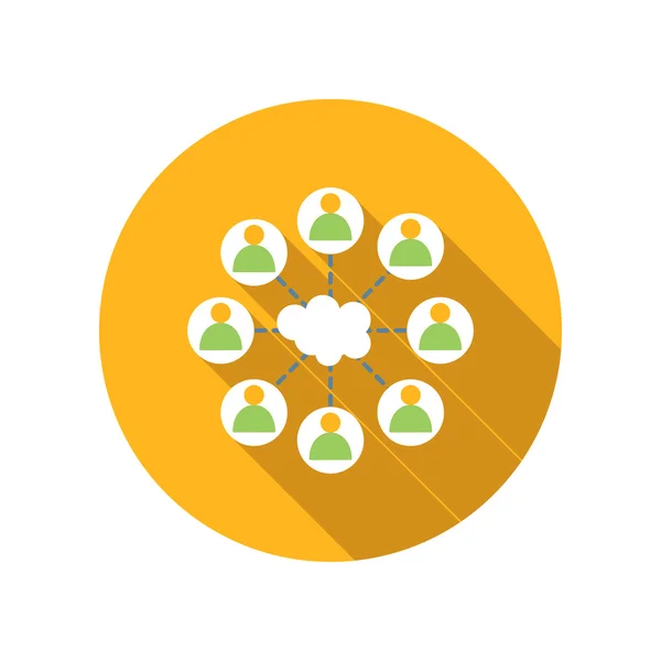 Cloud surrounded people flat icon — Stock Vector