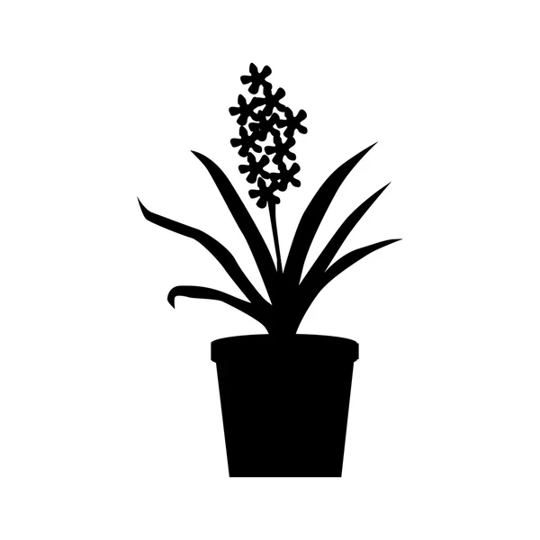 Silhouette de plantes en pot — Image vectorielle