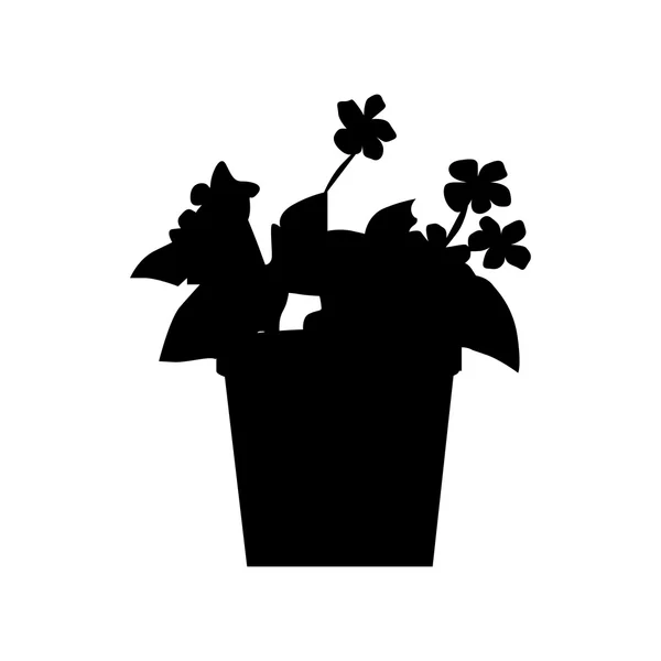 Silhouette piante in vaso — Vettoriale Stock