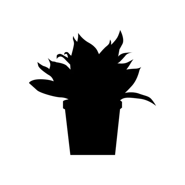 Silhouette de plantes en pot — Image vectorielle