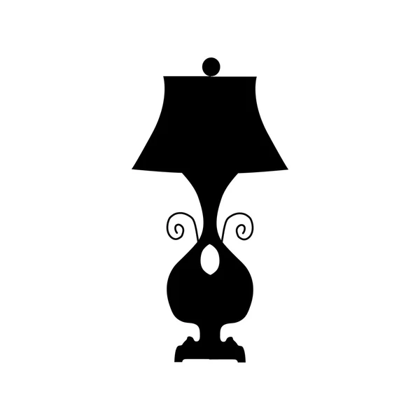 Lampe silhouette noire — Image vectorielle