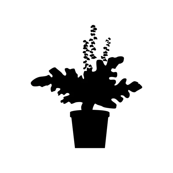 Silueta de plantas en maceta — Vector de stock