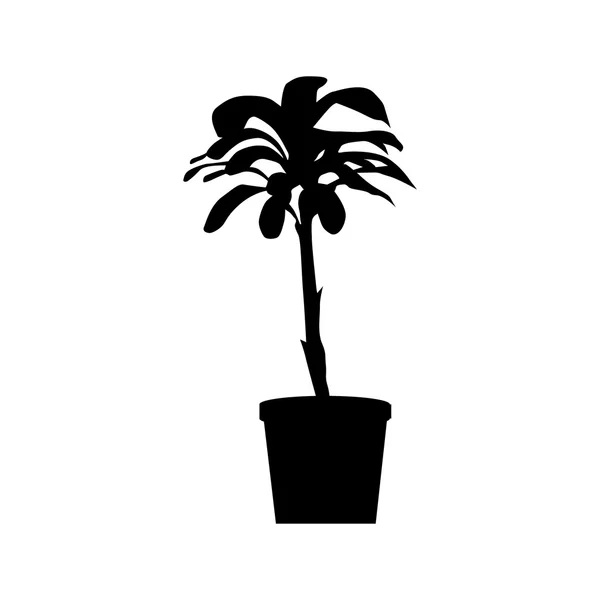 Silueta de plantas en maceta — Vector de stock