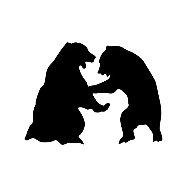 Zwarte beer silhouet — Stockvector