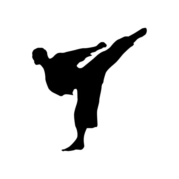 Karate schwarze Silhouette — Stockvektor