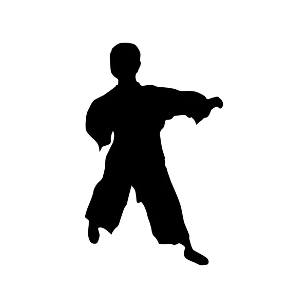Karate schwarze Silhouette — Stockvektor