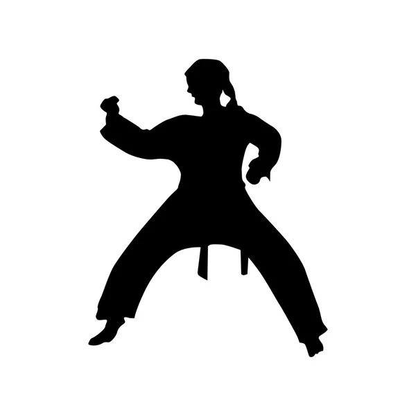 Karate silhouette nera — Vettoriale Stock