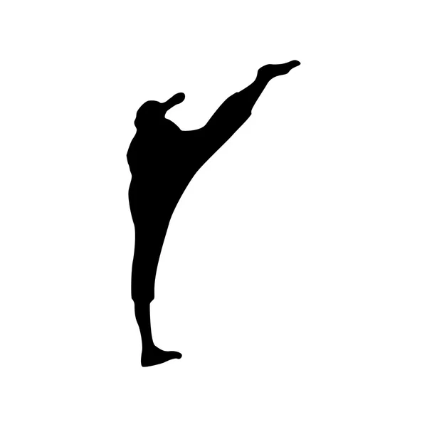 Karate schwarze Silhouette — Stockvektor