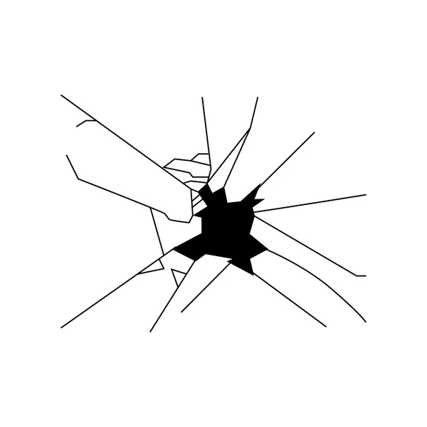 Silueta de vidrio roto — Vector de stock