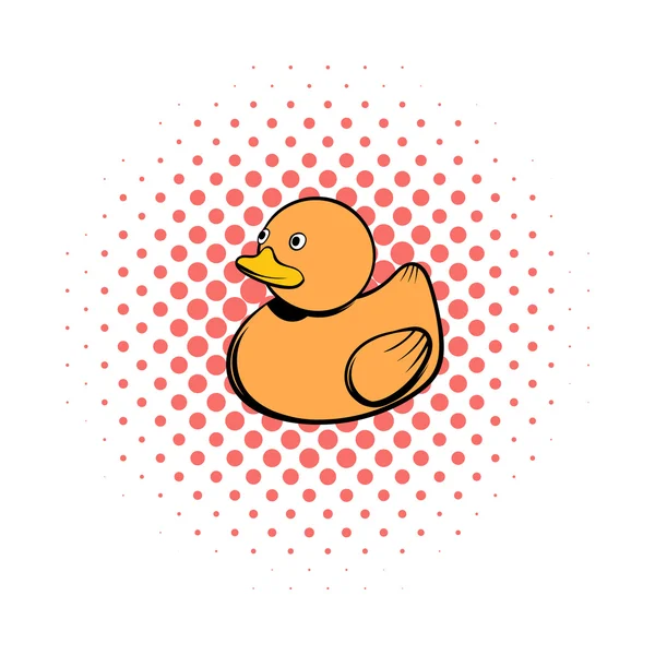 Bebé de goma pato cómics icono — Vector de stock