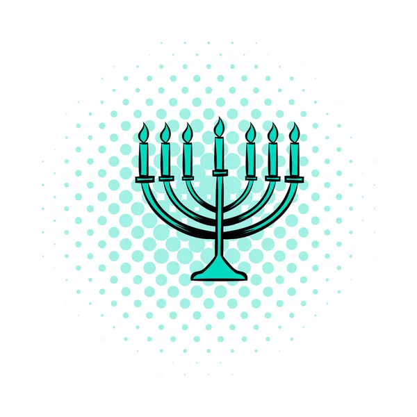 Icono de cómics Menorah — Vector de stock