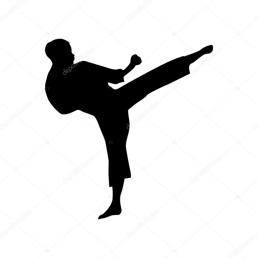 Karate black silhouette