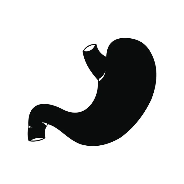Menselijke maag zwart pictogram — Stockvector