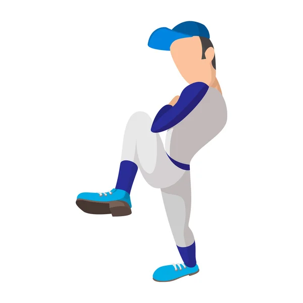 Ícone de desenho animado arremessador de beisebol — Vetor de Stock