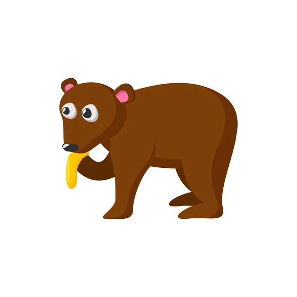 Bär isst Honig Cartoon-Ikone — Stockvektor