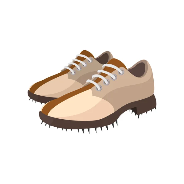 Golf ayakkabıları bir çift çizgi film simgesi — Stok Vektör