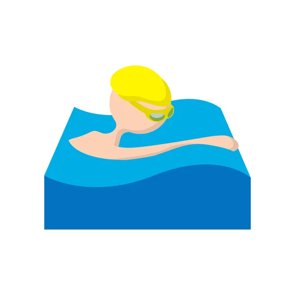 Icône de dessin animé nageur — Image vectorielle