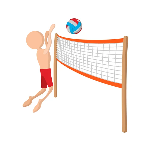 Cartoon-Ikone für Volleyballer — Stockvektor