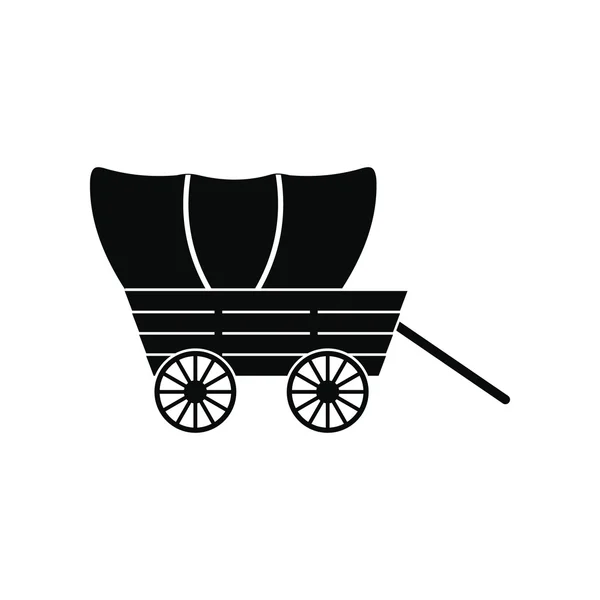 Westliche Planwagen-Ikone — Stockvektor