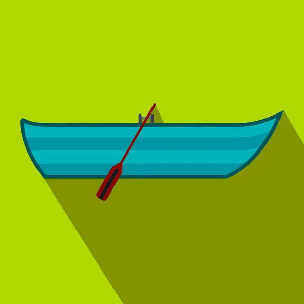 Boat with paddles flat icon — Stock Vector