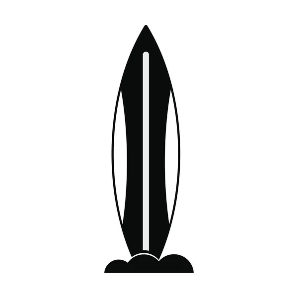 Tavola da surf nera semplice icona — Vettoriale Stock