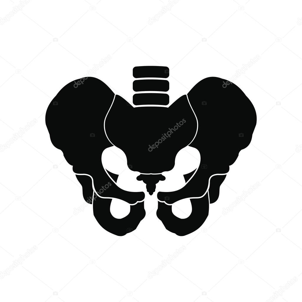Human pelvis black icon