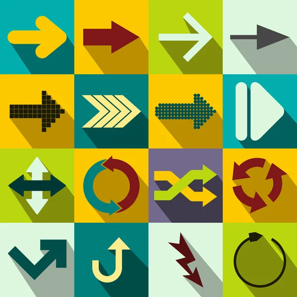 Signo de flecha iconos planos — Vector de stock