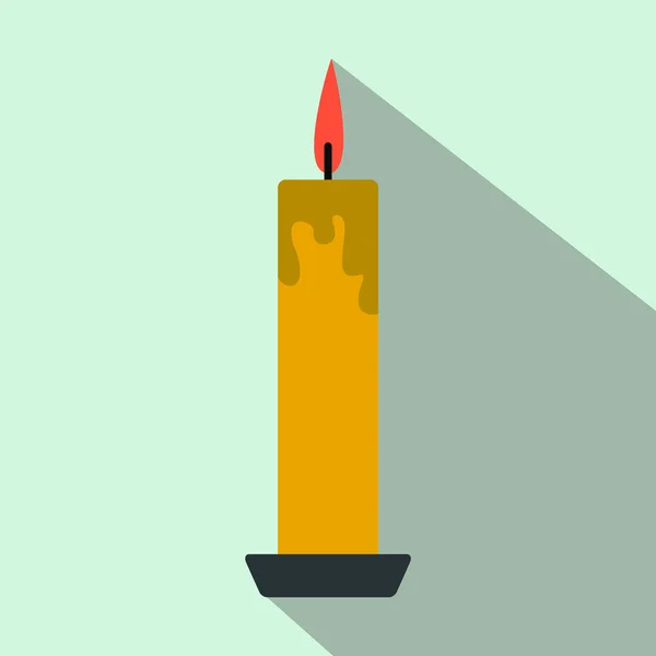 Lunghe candele gialle icona piatta — Vettoriale Stock