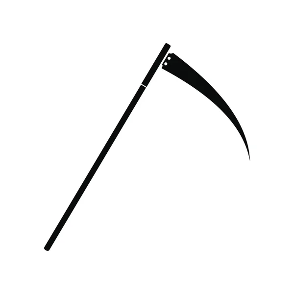Halloween kosa černého jednoduchý ikona — Stockový vektor