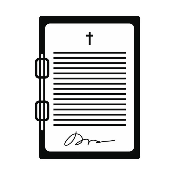 Testament letter black simple icon — Stock Vector