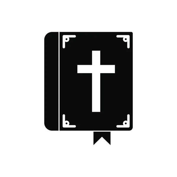 Bíblia único ícone preto — Vetor de Stock