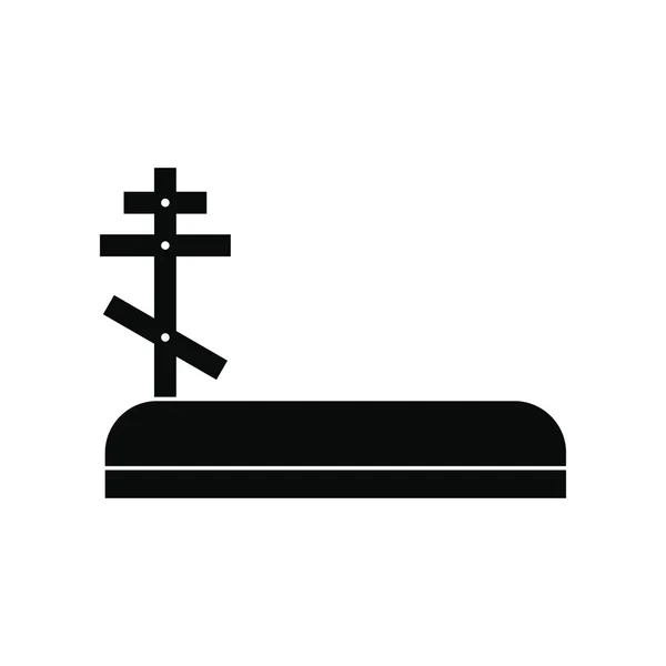 Begraafplaats Zwarte eenvoudige pictogram — Stockvector