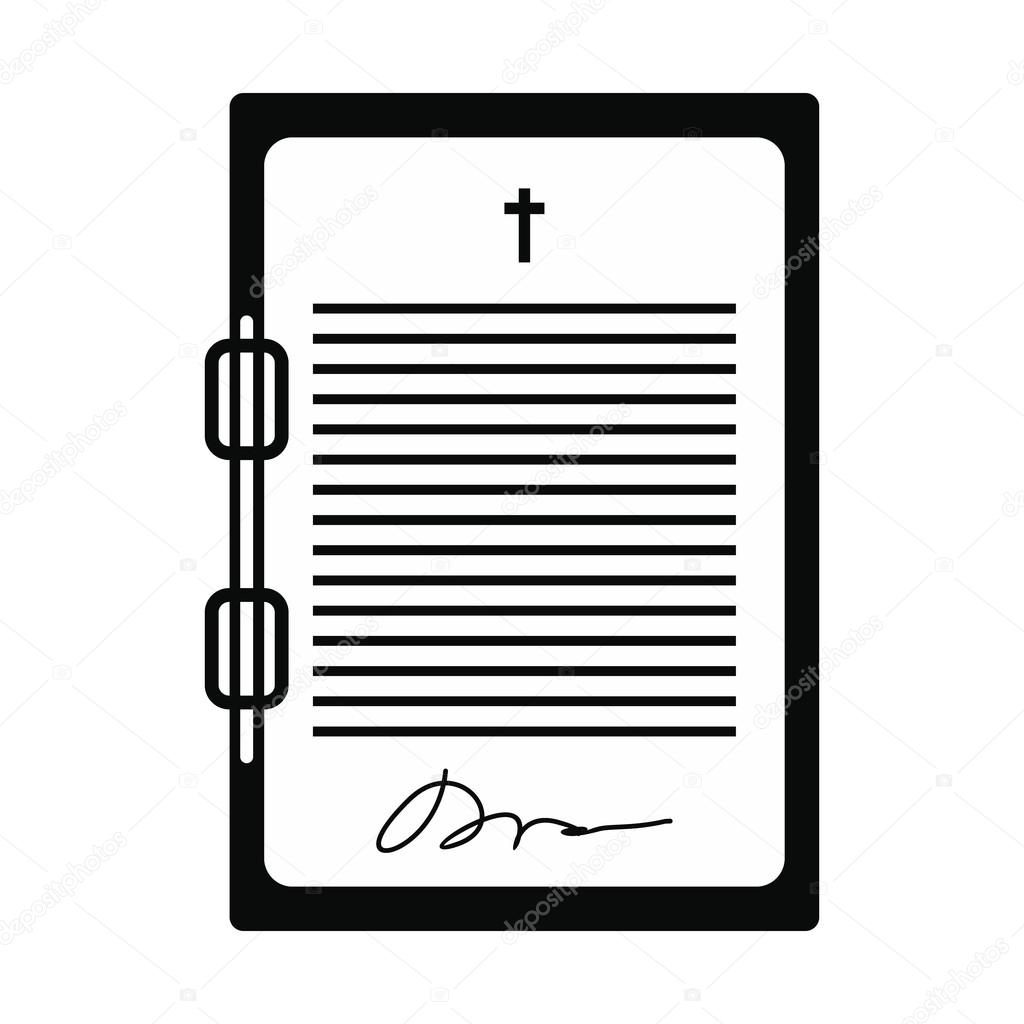 Testament letter black simple icon