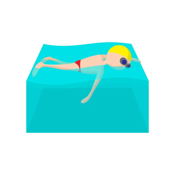 Freestyle swimmer cartoon icon — Stock Vector
