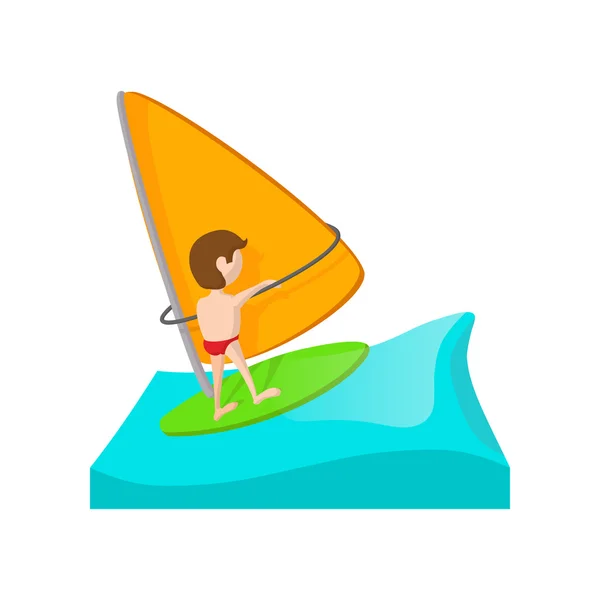 Yacht icône de dessin animé de course — Image vectorielle