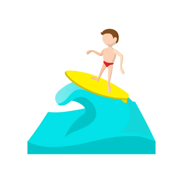 Icono de dibujos animados de surf — Vector de stock