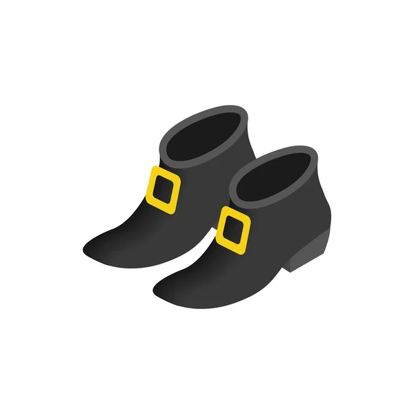 Bottes de lutin noir icône 3d isométrique — Image vectorielle