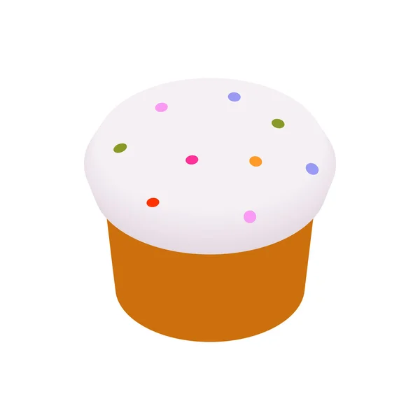 Easter cake glazed with icing and raisins icon — Stock Vector