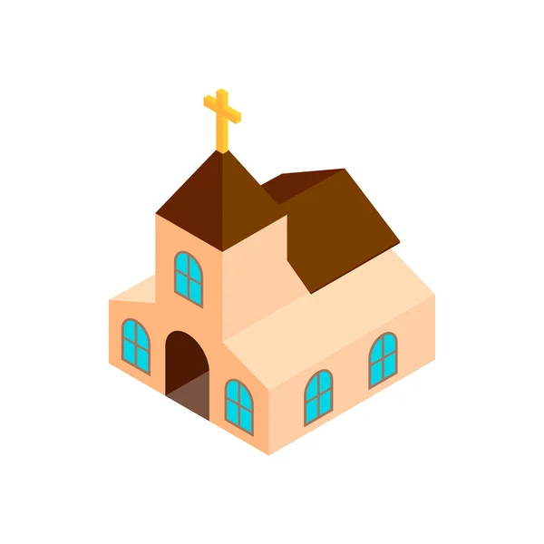 Kerk isometrische 3d pictogram — Stockvector