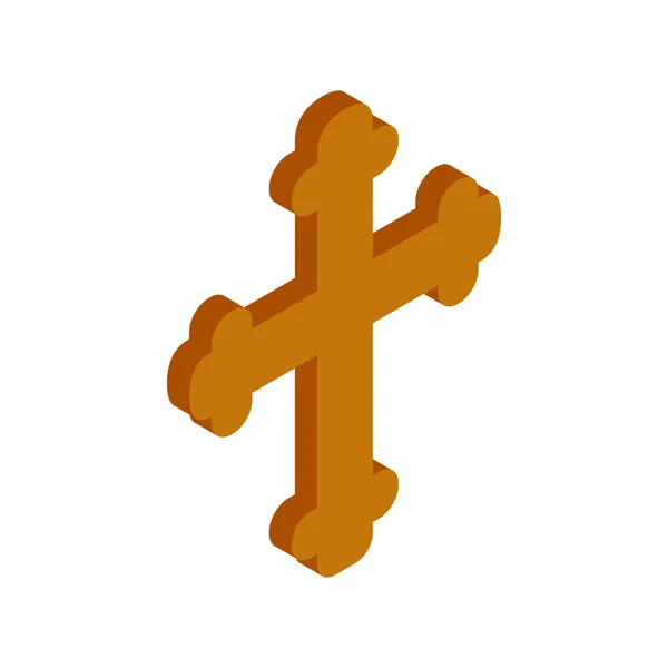 Vallási szimbólum a feszület izometrikus 3d ikon — Stock Vector