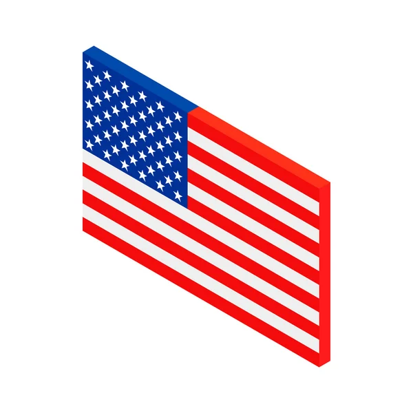 EUA bandeira isométrica 3d ícone —  Vetores de Stock