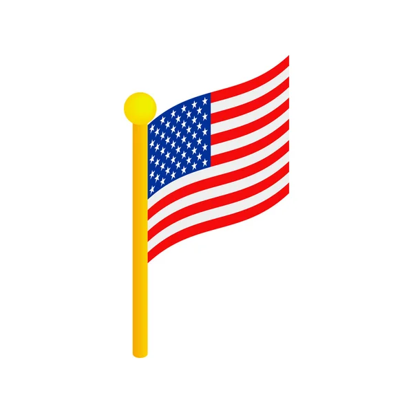 USA flagga isometriska 3d ikonen — Stock vektor