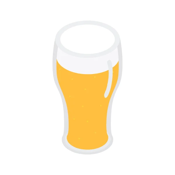 Vaso de cerveza ícono isométrico 3d — Vector de stock