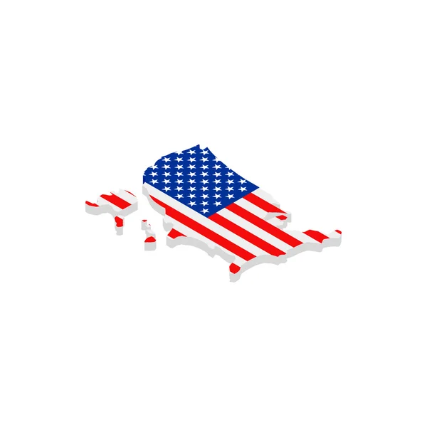 USA térképen a jelölőre izometrikus 3d — Stock Vector