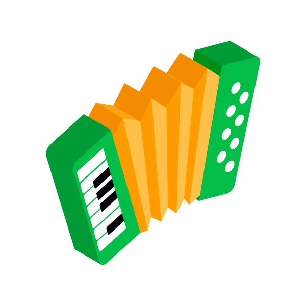 Zöld harmonika harmonika sárga ikonnal — Stock Vector