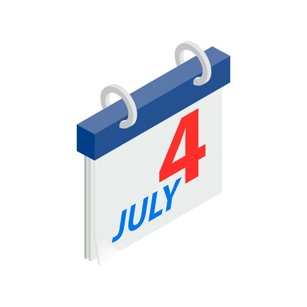 Ημερολόγιο 4 Ιουλίου, ημέρα της ανεξαρτησίας ΗΠΑ εικονίδιο — Διανυσματικό Αρχείο