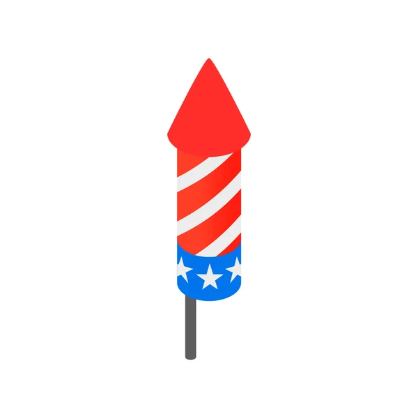 Party popper in in the American flag colors icon — Stock Vector