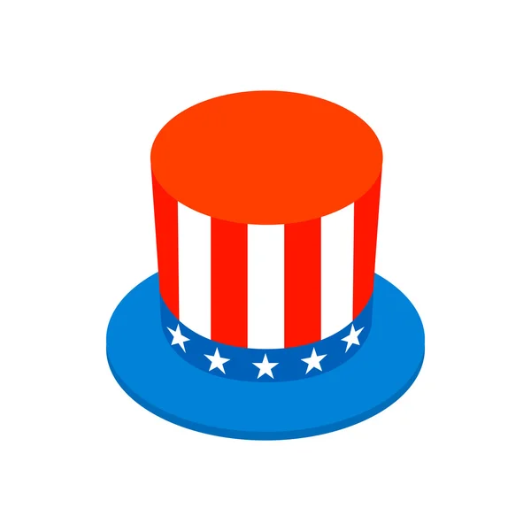 Az Usa zászló színek izometrikus 3d ikon kalap — Stock Vector