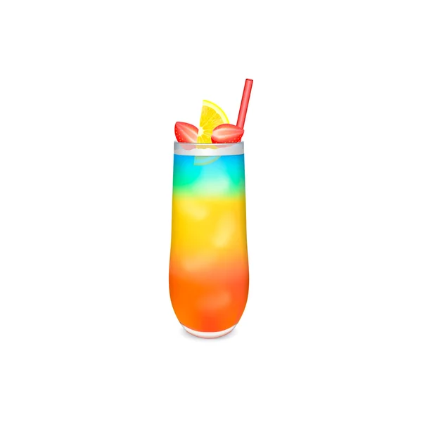 Kleurrijke gelaagde cocktail — Stockvector